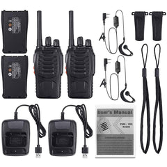 Nestling Walkie-Talkie, Rechargeable, Long Range, 16 Channels, Portable Two-Way Radio with LED Light, Voice Prompts + Original Earpieces, 6 Pack