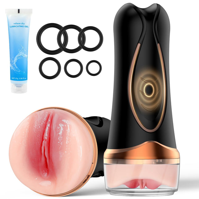 Realistic Masturbator for Men, Pocket Pussy Realistic Large Masturbation Sex Toys for Men Solo Manual Cup Masturbators Sex Toys Penis Masturbators with 3D Vagina Pussy