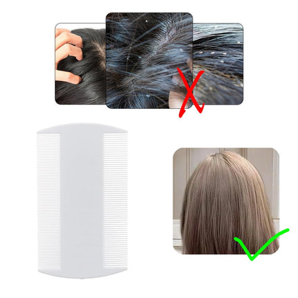 Lice Comb, 6 Pcs Plastic Double-Sided Nits Comb Lice Fine-Toothed Head Lice Comb Self-Cleaning Flea Comb for Pets Flea Comb Cat Scalp Comb for Children Pets and Adults (White)
