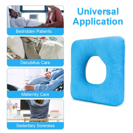 MESINURS Donut Pillow, Anti-Decubitus Pad, Bed Pillow, Pressure Nursing Pillow for Bedridden, Elderly, Disabled, Pregnant Women (43.2 x 43.2 cm, Square)