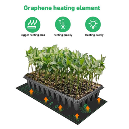 Lotvic Plant Heating Mat, Indoor Greenhouse Heat Mat 52x25 cm, Heat Mat for Seedling Germination, IP67 Waterproof Heating Pad Fast Heating for Cultivation Greenhouse or Growbox