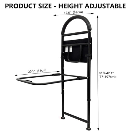 Ceither bed riser, height-adjustable riser, grab bars for seniors, bed rail entry aid, safe and stable, fall-out protection at night