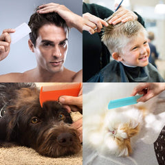 QHFlashbuy Lice Combs 6 Pieces Double-Sided Nits Combs Flea Tear Stain Remover Comb, Pet Combs for Grooming for Removing Stains Hair Tear Stains