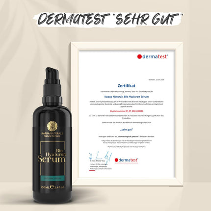 Organic hyaluronic serum with high dosage • 100ml + Vit E &amp; B5 • 7-fold hyaluronic acid serum for the face ✓100% vegan &amp; organic ✓Anti-aging concentrate ✓Anti-wrinkle serum natural cosmetics ✓Made in Germany ✓Hyaluronic acid serum