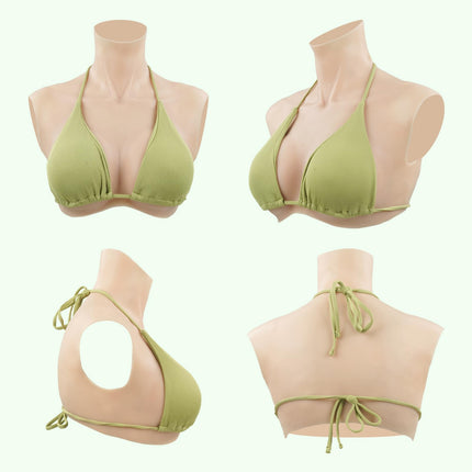 SOULDESIRE Silicone Breasts Crossdresser Breasts Plus Size Fake Breasts Artificial Breasts for Crossdresser Transgender Drag Queen (C Cup Silicone Yellow)