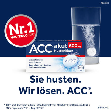 ACC® acute 600 mg | 40 tablets | Expectorant for easier coughing | Only once daily | Expectorant