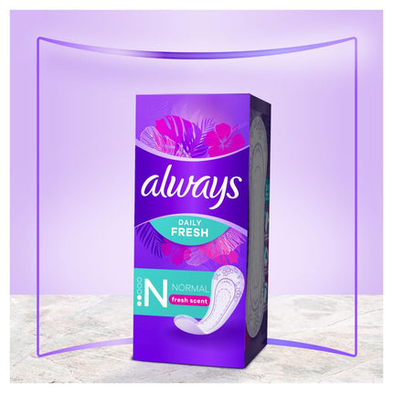 Always Dailies Panty Liners Women Fresh &amp; Protect Normal (76 Pads), Giga Pack, with subtle fragrance, breathable, flexible and comfortable with absorbent core