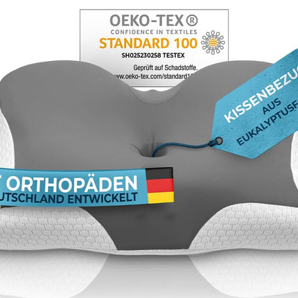 Glückstoff® Pillowcase for Orthopedic Pillow [with cooling and warming effect] made of eucalyptus fiber (lyocell) and spandex | Soft &amp; cozy | Replacement cover | Ergonomic | Version: All-rounder