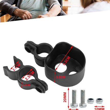 BestYiJo wheelchair cane holder, cane holder for wheelchair, walking stick holder for rollator, holder for walking stick on rollator, cane holder wheelchair, walking aid accessories for wheelchairs (with screws)