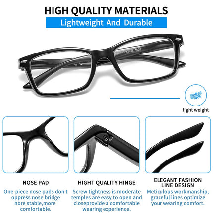 Suertree Reading Glasses Spring Hinge 3 Pack Vision Aid Eyewear Glasses Reading Aid for Women Men 2.0X BM151