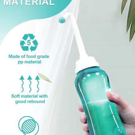 Butt shower 500ML, pod shower with button, butt shower with double nozzle, portable bidet, peri bottle intimate shower postpartum woman, bidet toilet waterproof