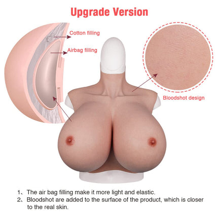 EQAIWUJIE Huge Breast Plate Z Cup Silicone Breast Forms for Crossdresser Cosplay Drag Queen (Color 1, Z Cup)