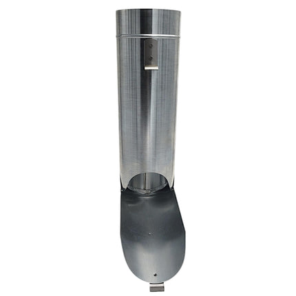 zbs24 downpipe flap 100mm in titanium zinc, without leaf sieve, conical design for effortless installation