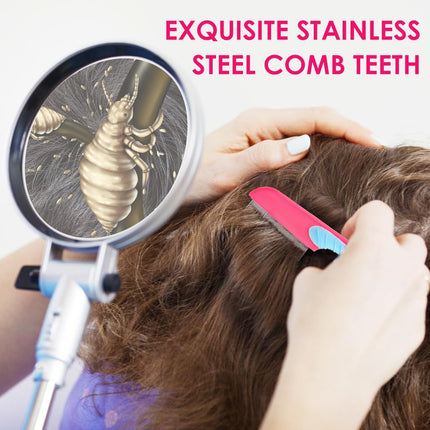 Lice comb, nit comb, metal human lice comb, nit comb extra fine, flea comb, lice remedy, flea combs, nit comb safely removes lice from extra fine for baby, children, adults and pets