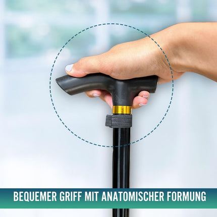 OrtoPrime folding walking stick, foldable walking stick, foldable walking stick for men and women, adjustable walking stick, extendable.