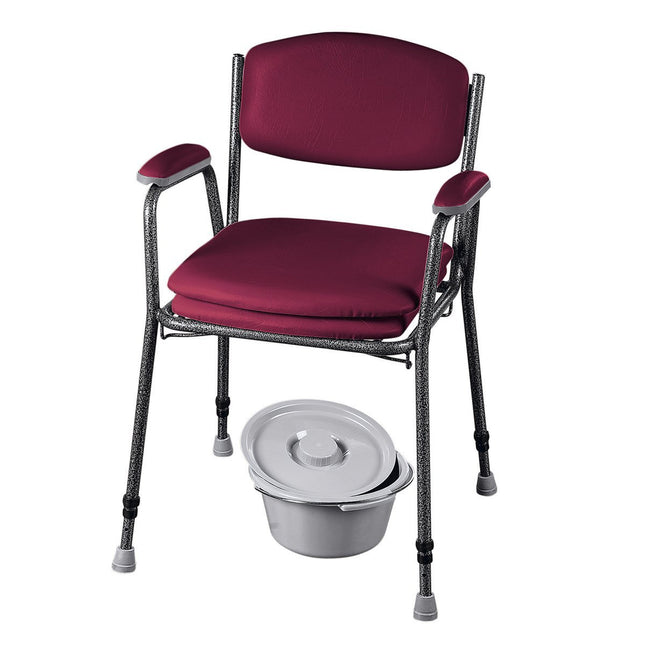 Russka height-adjustable toilet chair, burgundy