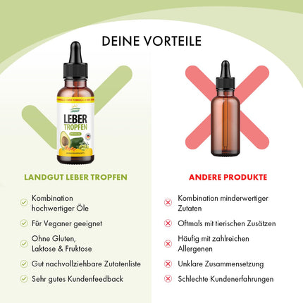 Landgut Liver Drops | Made from pure plant oils | Suitable for women and men | 30 ml content per bottle 1x