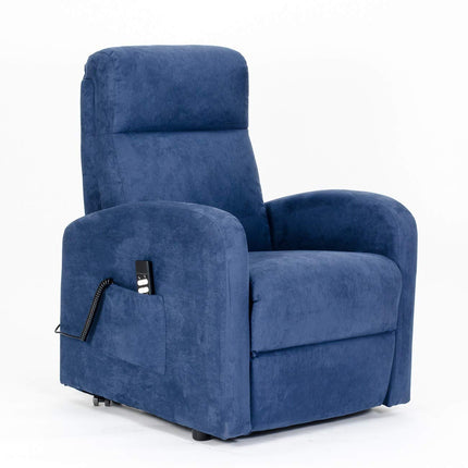 POLTRONE ITALIA Chanel 2 Motors PERSONALIZED Armchair with 2 Wheels Micro Spring Seat Fluffy Blue