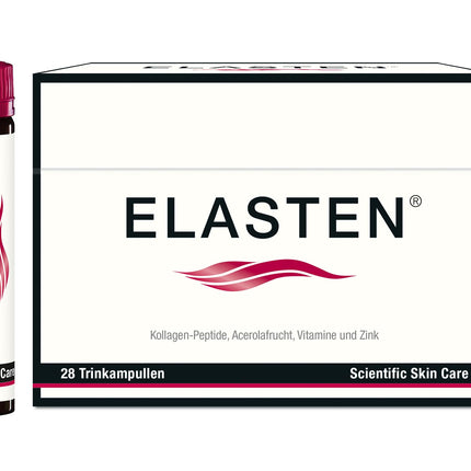 ELASTEN - The study-proven collagen complex for radiant skin from within - Reduces wrinkles - Strengthens connective tissue - The No. 1 from the pharmacy - 28 drinking collagen ampoules of 25 ml each