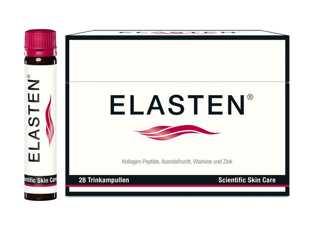 ELASTEN - The study-proven collagen complex for radiant skin from within - Reduces wrinkles - Strengthens connective tissue - The No. 1 from the pharmacy - 28 drinking collagen ampoules of 25 ml each