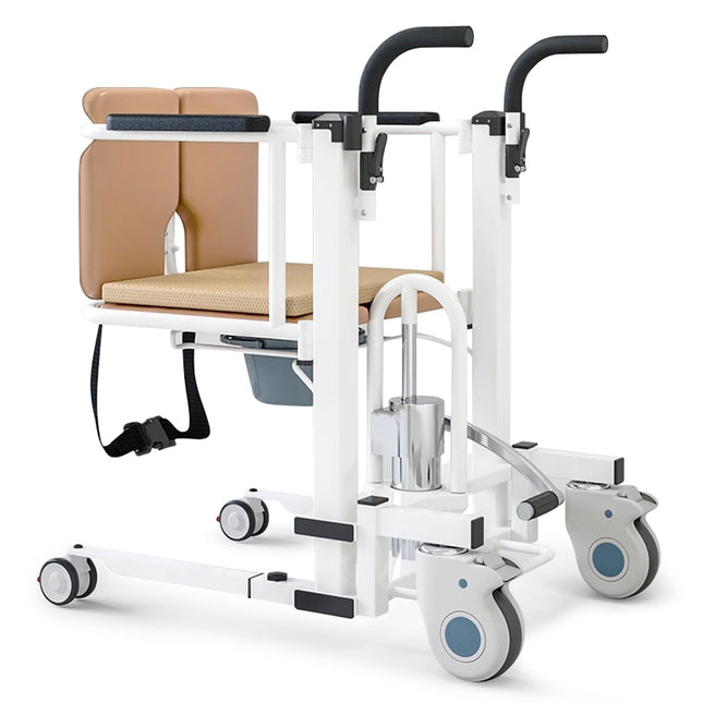 Patient lift for home, hydraulic transfer chair for elderly and sick people, 43-62cm lifting height, 180° split seat, easy transfer from beds, sofas and toilets