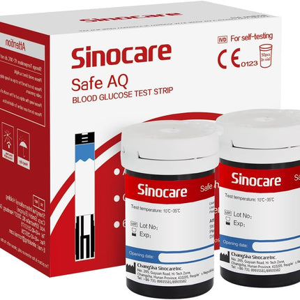 sinocare blood glucose test strips 50 only for Safe AQ Smart blood glucose meter (not included)