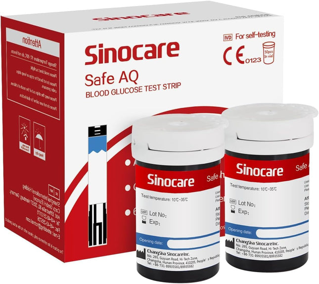 sinocare blood glucose test strips 50 only for Safe AQ Smart blood glucose meter (not included)