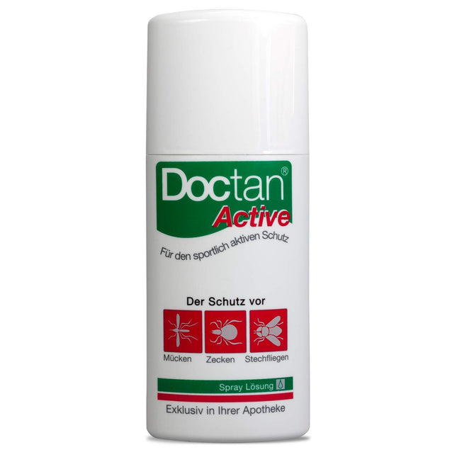 Doctan® Active Spray – up to 12h protection against mosquitoes, ticks, biting flies, malaria prophylaxis, yellow fever, 100ml