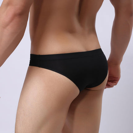 ohyeahlady Ice Silk Underwear Men's Sexy String Thong Men Open Front Sissy Lingerie Erotic Sexy Underwear Underpants Briefs Large Sizes Underpants Briefs Thong Underwear Panties Black XL