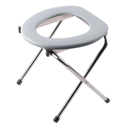 AIRM Health Foldable Commode Chair – Comfort Toilet Seat with Bucket and Lid – Toilet Aid for Seniors, Pregnant Women, Nursing &amp; Rehabilitation – Foldable Care Toilet for Home
