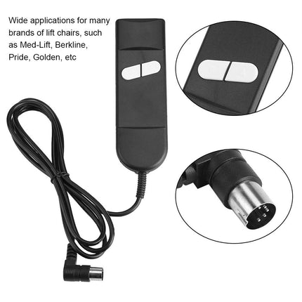 Tbest Remote Control for TV, Ersatile, Remote Control Replacement, Lift Ch Controller, Multi-use, 2 Buttons, 5-pin Connector, Control for Lift Chs, Electric Recliner