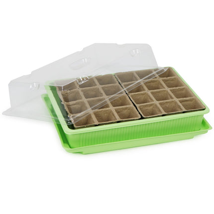 com-four® 2x Indoor Greenhouse for Growing Plants, Growing Kit for 40 Plants, Planter for the Home, 26.5 x 19.5 x 10.5 cm (02 Pieces - Indoor Greenhouse)