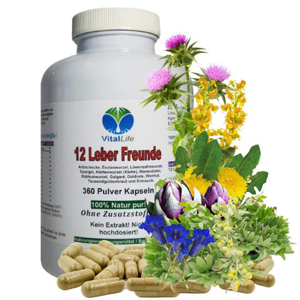 LIVER Complex 360 Capsules Liver Cure TOP 12x Liver Herbs Bitter Herbs Bitter Substances Milk Thistle Artichoke Dandelion Wormwood Gentian... 100% PURE NATURE [no ADDITIVES] 26314-360
