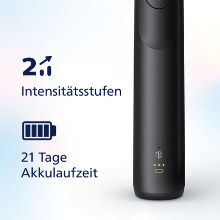 Philips Sonicare 5300 electric toothbrush, sonic toothbrush with 2 intensity levels, pressure control, EasyStart, Smartimer and BrushPacer, black, model HX7101/01 [New Technology]