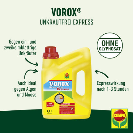 COMPO VOROX Weed-Free Express - 2.2L - Control of weeds on ornamental plants, fruit and vegetables, concentrate
