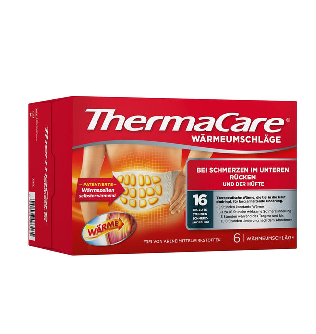 ThermaCare Heat Patches for the Lower Back, 6 Pieces, for Lower Back and Hip Pain, Original Product from Angelini Pharma Germany