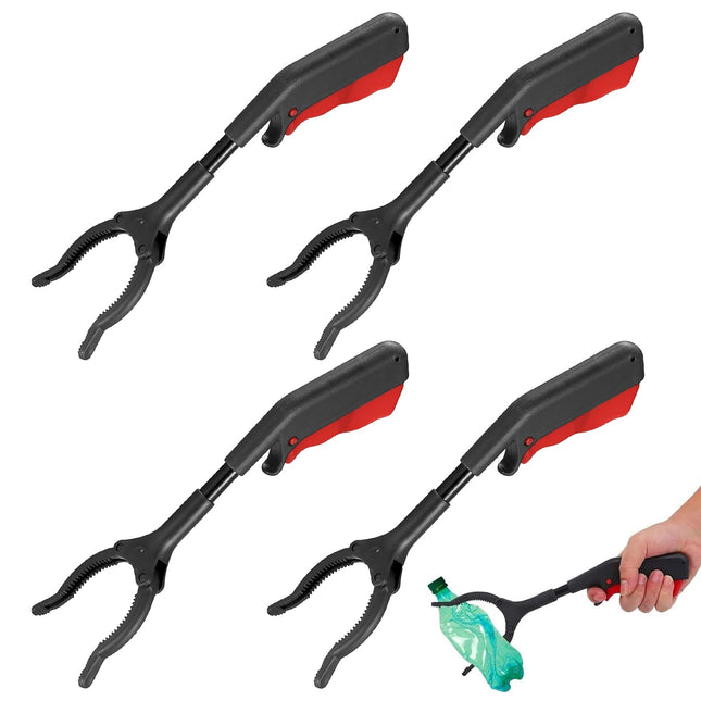 Pack of 4 grabbers for seniors, garbage grabbers, children's grabbers, 28 cm portable garbage grabbers, multifunctional grabbers for garbage for mobile use in everyday life, article recycling