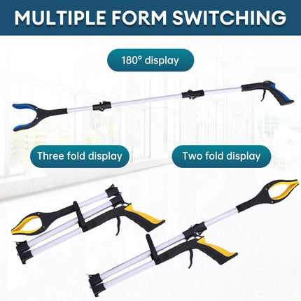 Extra long reacher and jack grabber, waste collector for adults and elderly, portable grab stick with light, helping hand grasping tool for disabled assistance, perfect garbage collection and