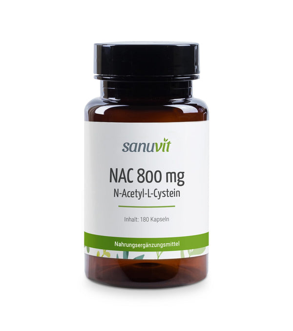 Sanuvit® - NAC | 180 Capsules | High Dosage | N-Acetyl-L-Cysteine ​​| High Bioavailability and Tolerability | Vegan | Made in Austria (180 Capsules, 800 mg)