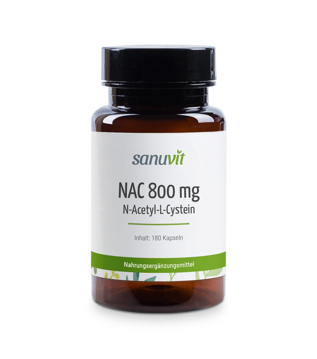 Sanuvit® - NAC | 180 Capsules | High Dosage | N-Acetyl-L-Cysteine ​​| High Bioavailability and Tolerability | Vegan | Made in Austria (180 Capsules, 800 mg)