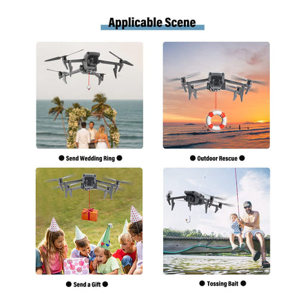 Drone Airdrop System for DJI Mavic 3, Long-Range Payload Delivery, Transport Device, Launcher Dropper with Extended Landing Gear for Flower Delivery, Ring Delivery, Wedding, Advertising