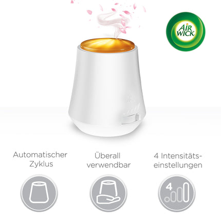 Air Wick Aroma Oil Bottle Starter Set - Diffuser with 2 Refills - Aromatherapy - Scent: Soothing Rose - Floral Room Fragrance with Essential Oils - 2 x 20 ml Oil + Device in White