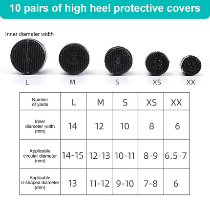 VYIBPDY 10 pieces heel protectors for high heels, heel protector, for protection, dance shoe heel protectors (5 models)