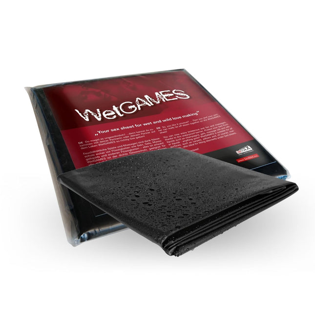 JOYDIVISION SexMAX WetGAMES sheet black I Bed sheet 180 x 220 cm I PVC sheet for partner games &amp; massages I Wetness protection for bed I Washable up to 30°C Bed Sheets Waterproof