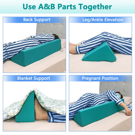 NEAUDE Bed Wedge Pillow for Sleeping, Inclined, Foam, Decubitus, Triangle, Medical Nursing Wedges, Positioning, Pressure Ulcer Prevention, Cushion, Bedsore Pillow