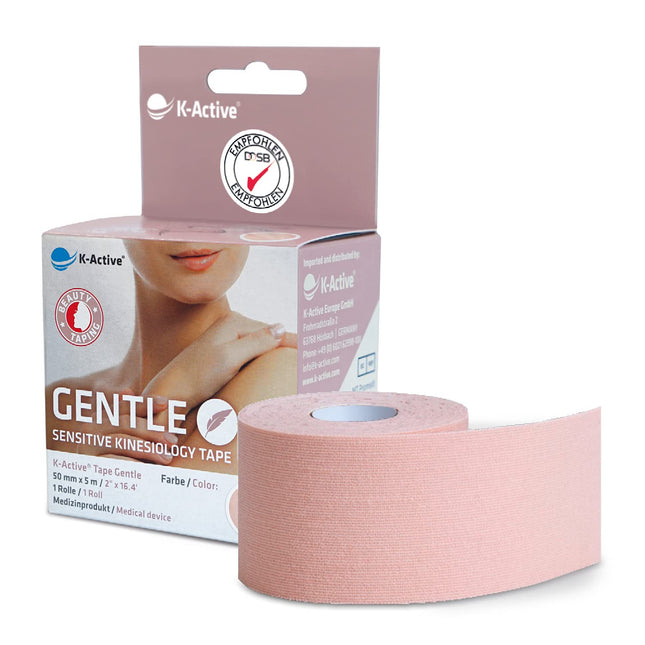 K-Active Tape Gentle | Kinesiotapes extra skin-friendly | For sensitive skin &amp; allergy sufferers | Sensitive kinesiology tape | [5cm x 5m] | Skin