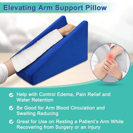 Arm elevation pillow, support arm wedge, elevation pillow after surgery, raised wedge arm pillow for sleeping, wheelchair arm pad, elbow pillow, post-surgery recovery