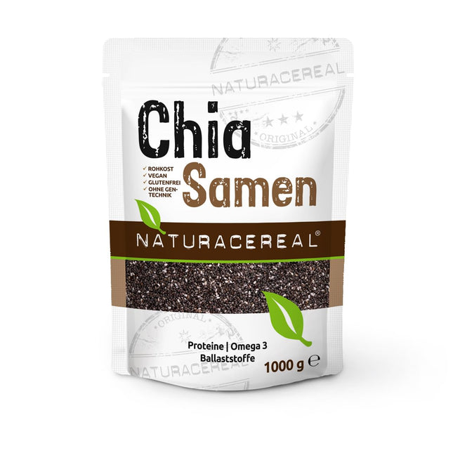 Naturacereal Chia Seeds 1kg – Rich in Omega-3, Fiber &amp; Source of Plant Protein, Antioxidant Powerhouse, Ideal for Smoothies, Puddings &amp; More – Ethically Harvested