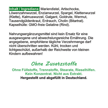 LIVER Vital 12 Herbs &amp; Bitters + Liver Vitamin CHOLINE 360 (3x120) Liver Capsules - Garbage disposal in YOUR body + Dandelion, Artichokes, Milk Thistle…Pure NATURE - NO ADDITIVES. 26454-3
