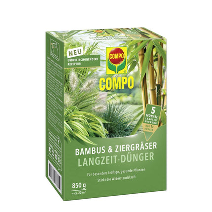 COMPO Bamboo &amp; Ornamental Grasses Long-Term Fertilizer, Environmentally Friendly Formula, 5 Months Long-Term Effect, 850 g, 22 m²